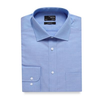 Thomas Nash Blue plain regular fit oxford shirt